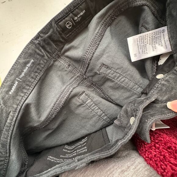 NWT AG Adriano The Farrah Steel Gray High Waist Skinny Velvet Jeans - Picture 10 of 16